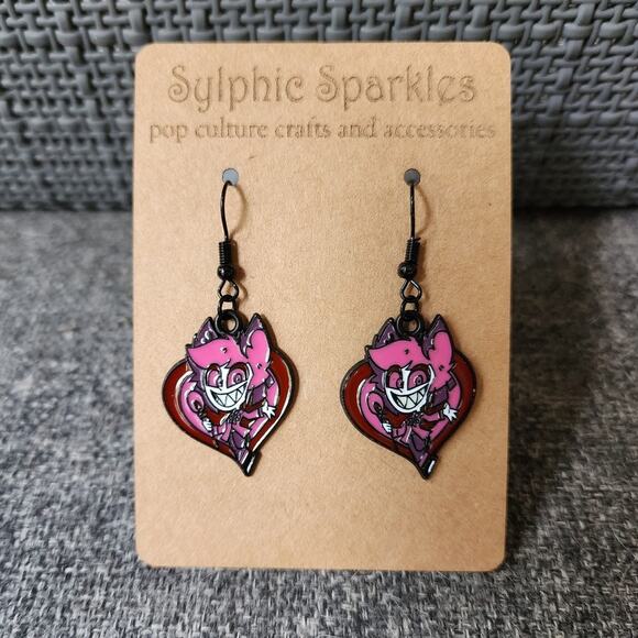 Alastor Hazbin Hotel Enamel Charm Earrings - Picture 2 of 2
